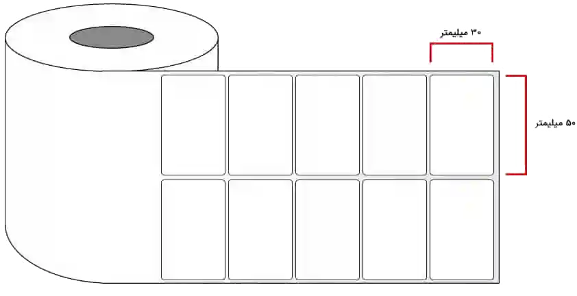 قیمت لیبل کاغذی سایز 50x30